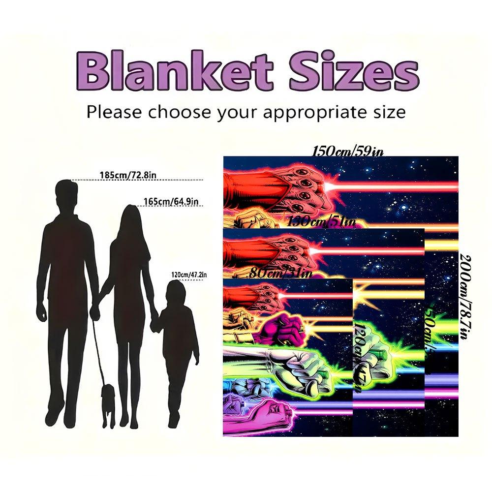 Neon Power Fist Gloves: Electrify Your Style!Blanket Flannel Throw Blanket for Sofa, Bed, Travel, Camping, Office, Couch, Chair