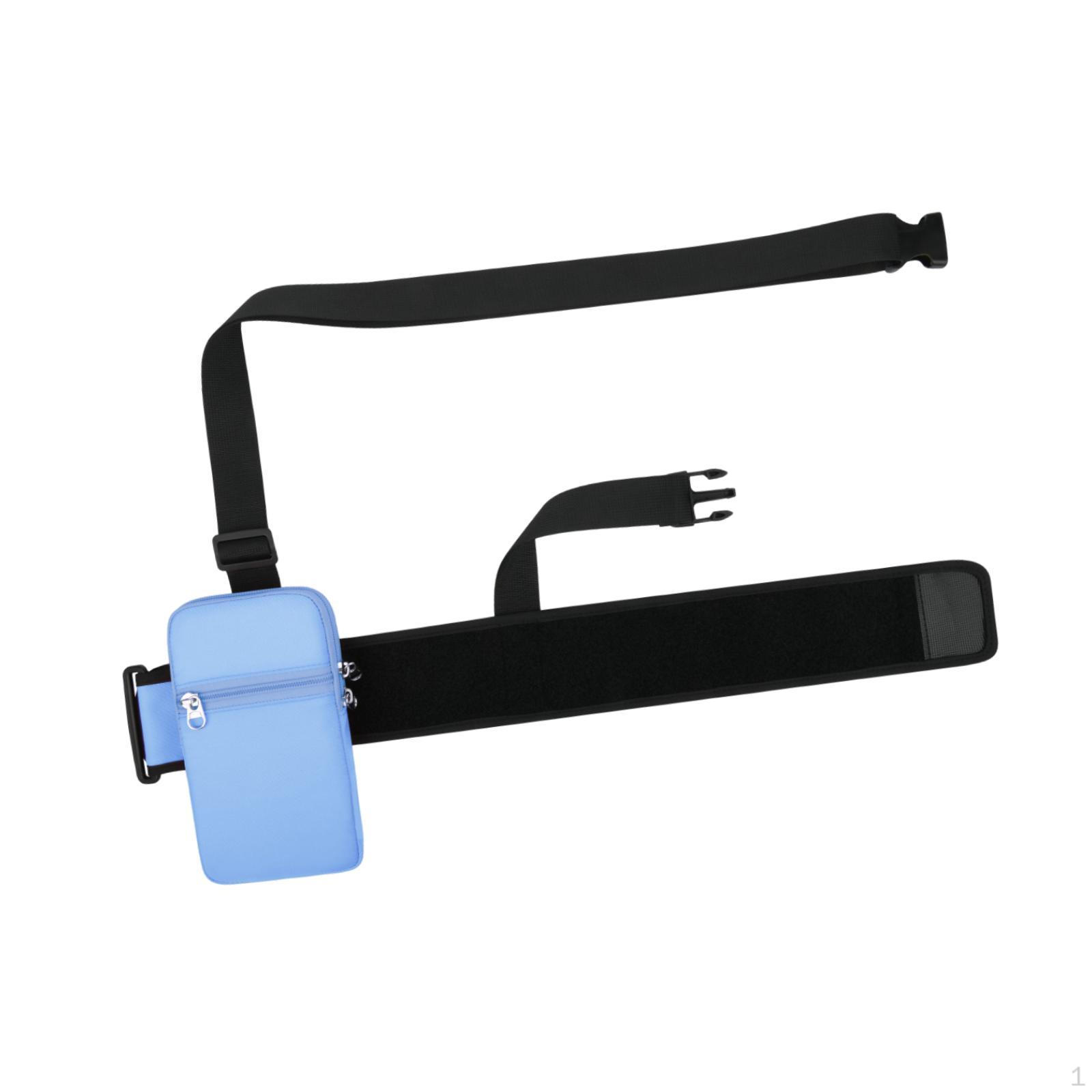 

Water Bottle Pouch Adjustable Strap Portable Carrier Bag with Phone Pocket for Walking светло-синий