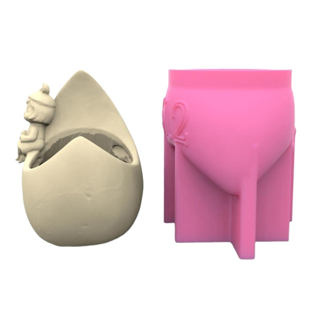 Držák na pero Moon Girl Forma na květináč z epoxidové pryskyřice Silikonová forma DIY řemesla Sádrová ozdoba Nástroj pro DIY domácí dekorace