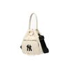 Cotton One Shoulder Handbag , Bucket Bag , Crossbody Bag Regular Unisex Milk White (Unisex) Handbags