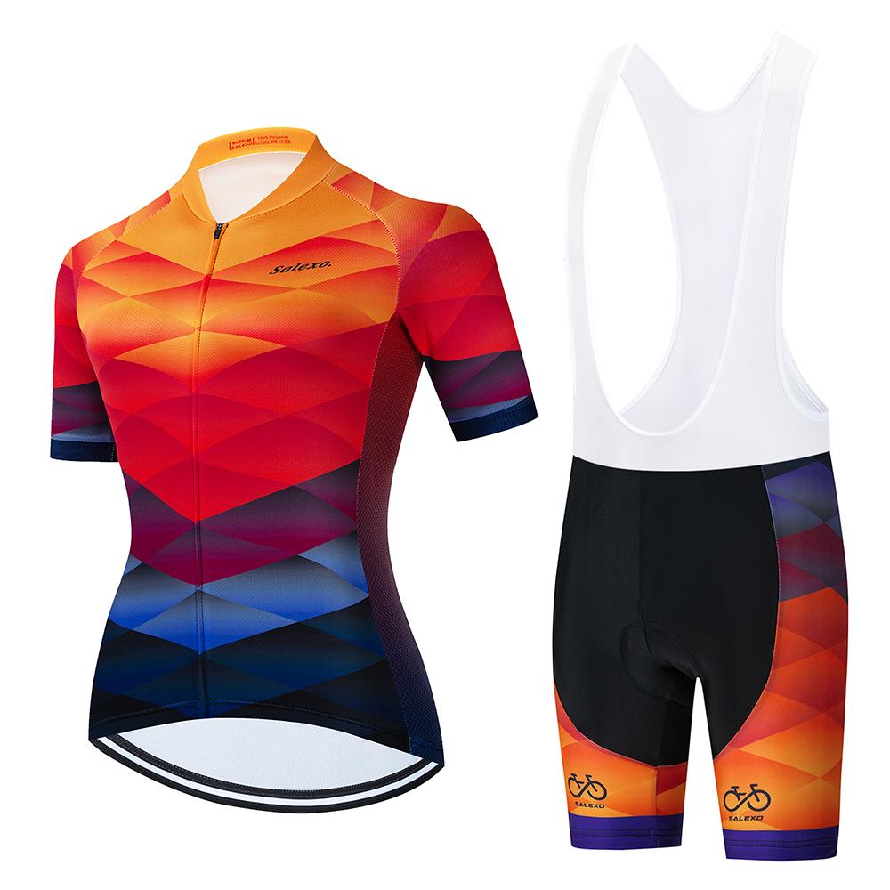 Women Summer New Short Sleeve Cycling Jersey Racing Bicycle Clothing Suit Breathable Mountain Bike Clothes Maillot Ropa Ciclismo