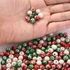8mm Colorful Crackle Acrylic Flower Beads, Christmas Round DIY Bracelet Accessories, Loose Beads for Necklace Crafting.