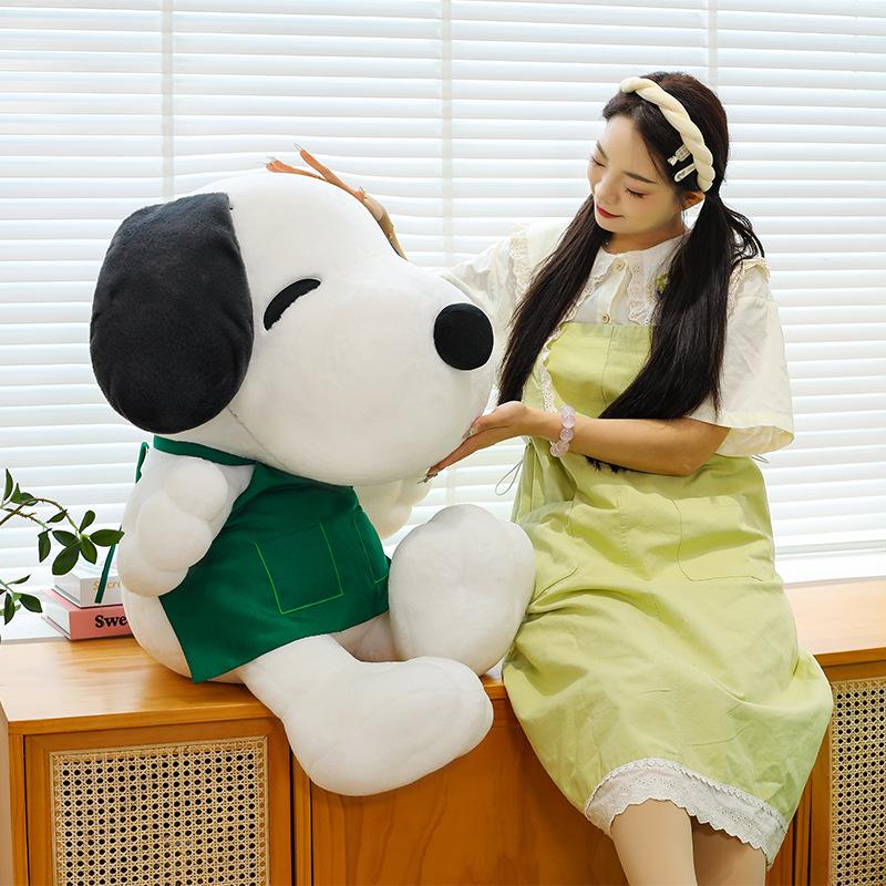 Apron Snoopy Plush Toy Cute Dressing Little White Dog Doll Sleeping Pillow Gift