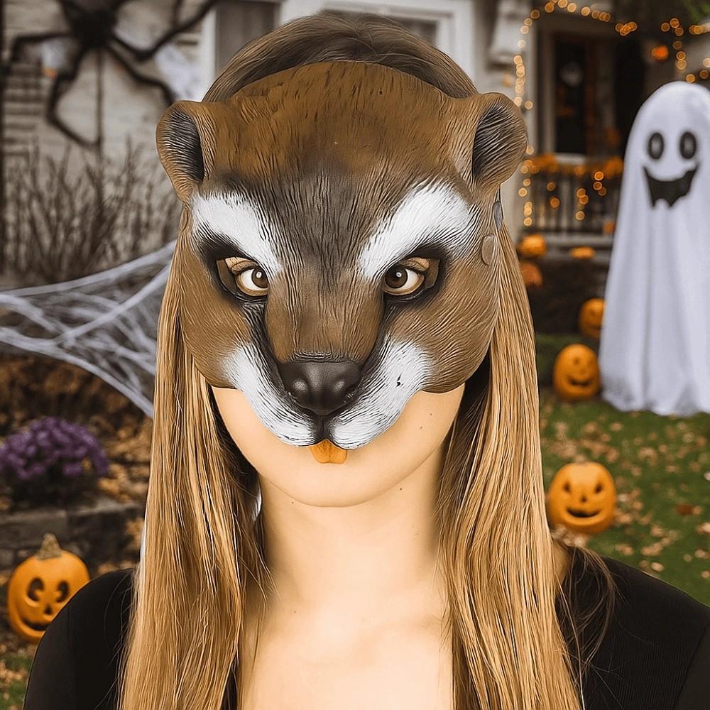 Realistic Halloween Cosplay Mask 3D Masquerade Party Mask Animal Half Face Mask Carnival Party