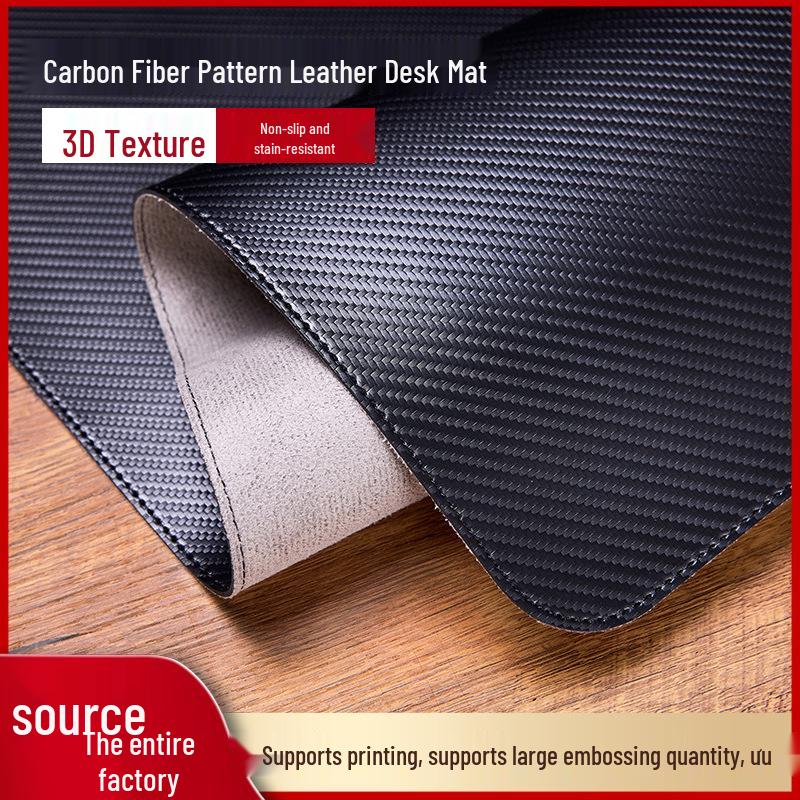 Carbon Fiber Cork Large PU Leather Waterproof Desk Mat