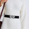 Popular Corset Belt Rhinestones Bowknot Elastic Band Stretchy Waspie for Dresses