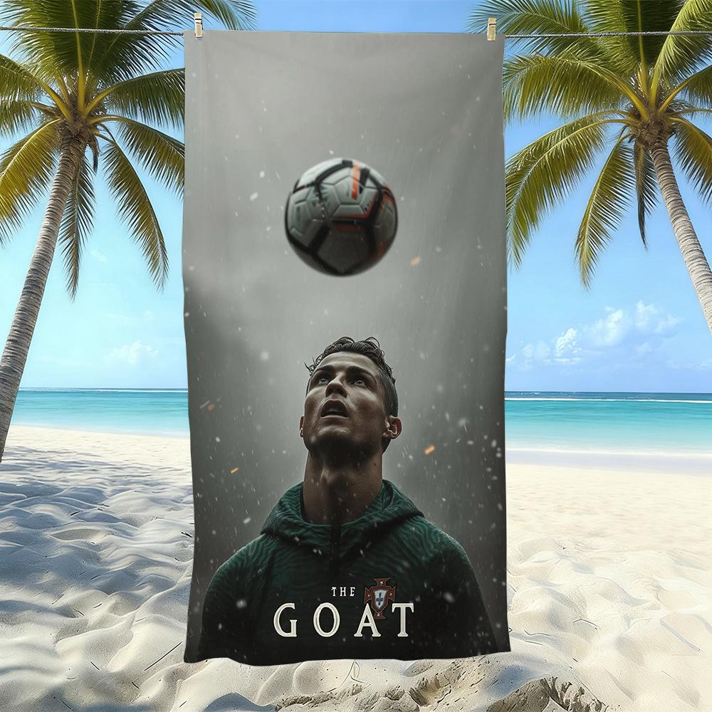 Asciugamano da Spiaggia in Microfibra Stampato Sport Calcio Asciugatura Rapida Morbido Assorbente Asciugamano da Bagno per la Costa