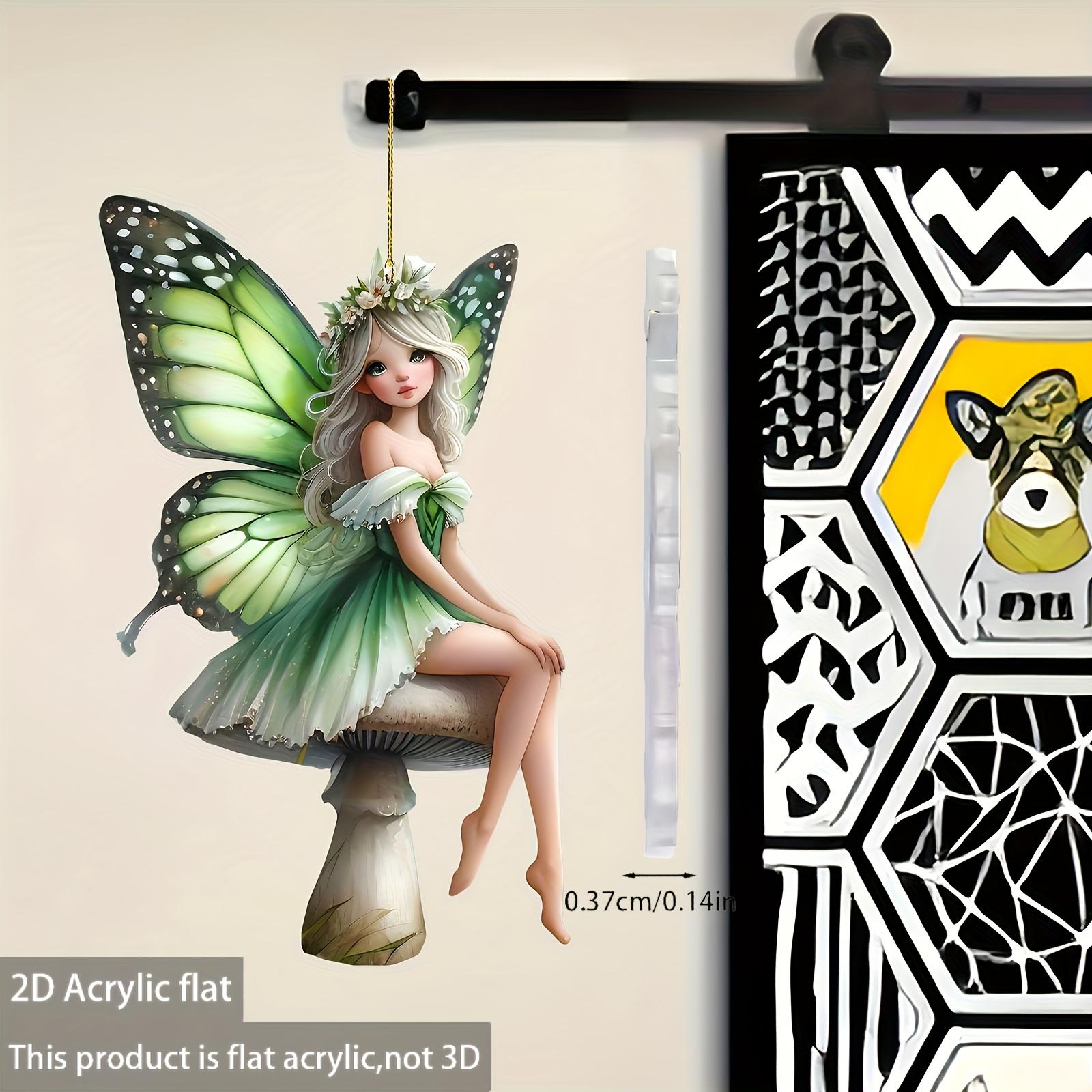 

1pc flat Bohemian Green Butterfly Fairy Hanging Decoration Versatile for Halloween, Christmas, Easter, Thanksgiving - Ideal for Home Garden