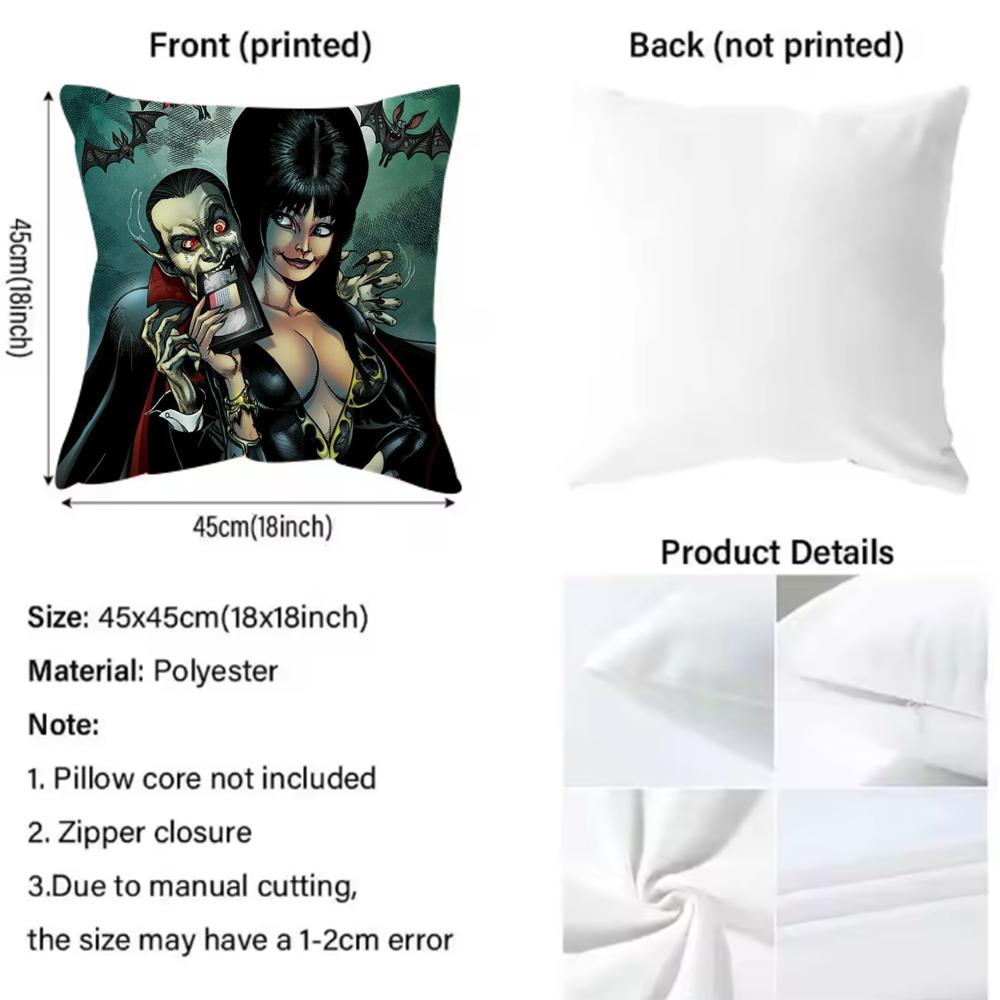 E-ElviraS Mistress Dark Cushion Cover Comfortable Reversible Pillow Cover Ideal for Car Sofa Bedroom & Beyond