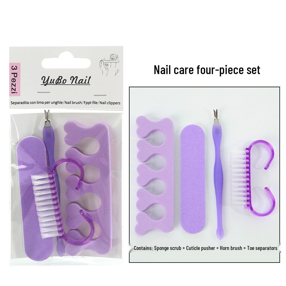 Portable PVC Cuticle Scraper & Nail Clipper Set - Nail Art Tool Kit