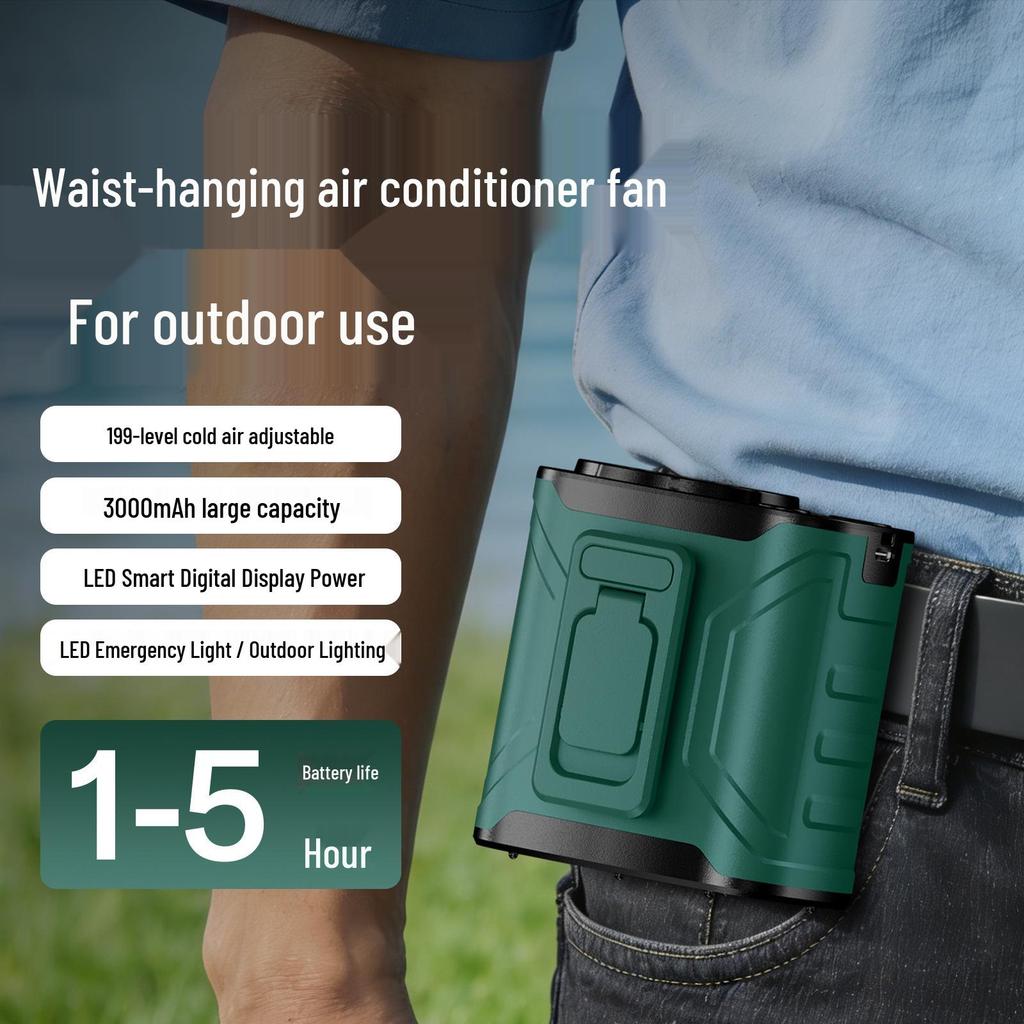 Portable Multi-Speed Neck and Waist Hanging Fan