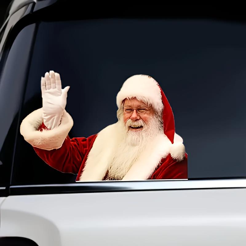 Waterproof Realistic Santa Claus Sticker Christmas Car Window Glass Decal Decoration Ride With Santa Funny Christmas Window