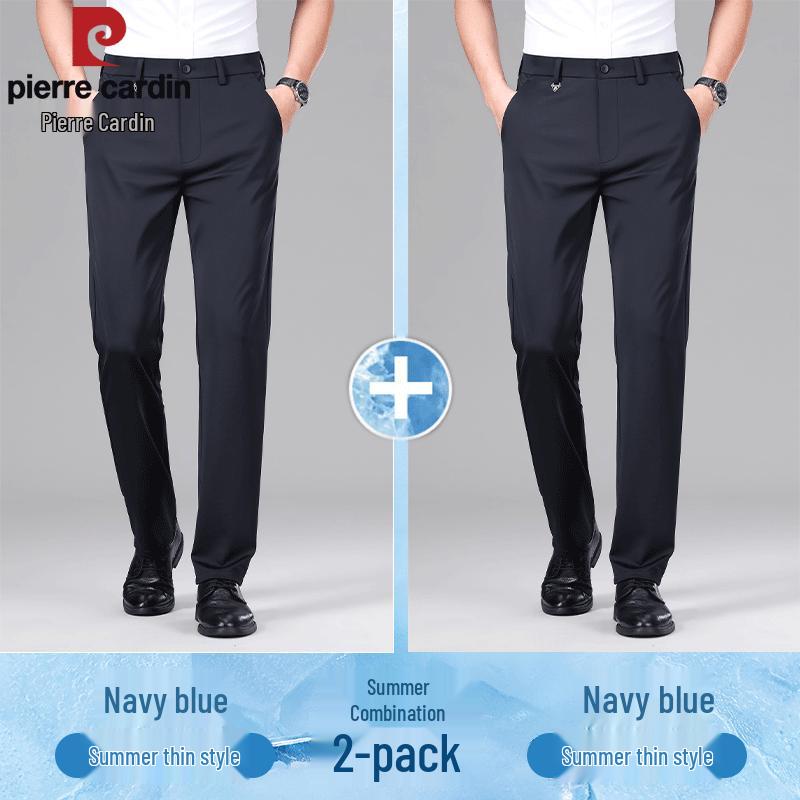 Pierre Cardin Men's Cooling Silk Blend Straight-Leg Casual Pants