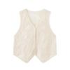 Johnature Summer French-Style Bohemian Embroidered Hollow Handmade Feel Sleeveless Top For Women