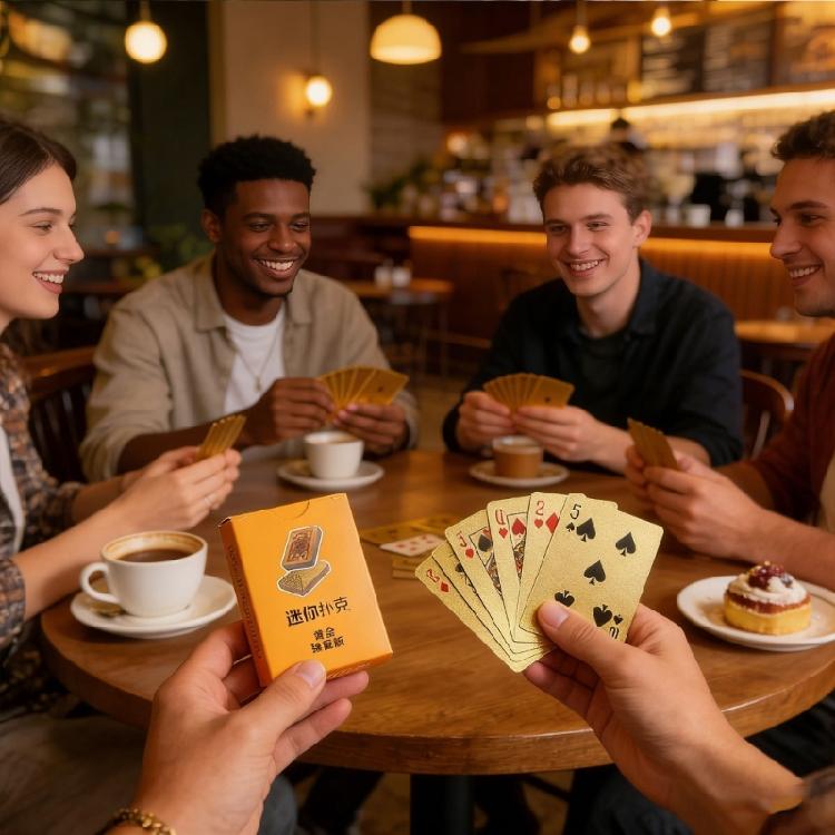 Golden Outdoor Travel Party Playing Card Portable Travel Poker Party Game Accessories For Travelers And Game Enthusiasts