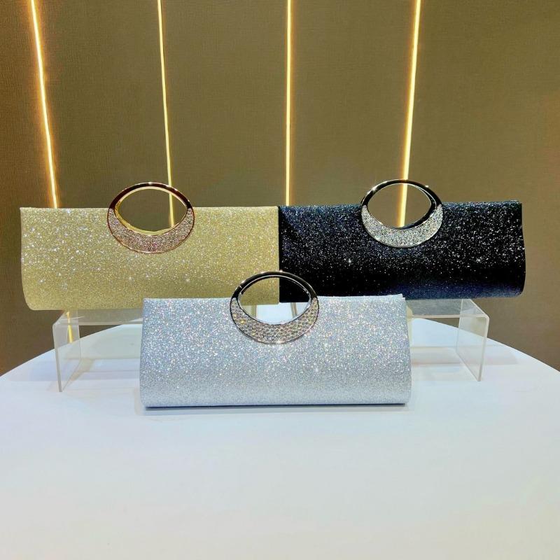 Dinner Bag: Shiny Handbag, Single-shoulder Crossbody Bag, Light Luxury Diamond-encrusted Elegant Clutch