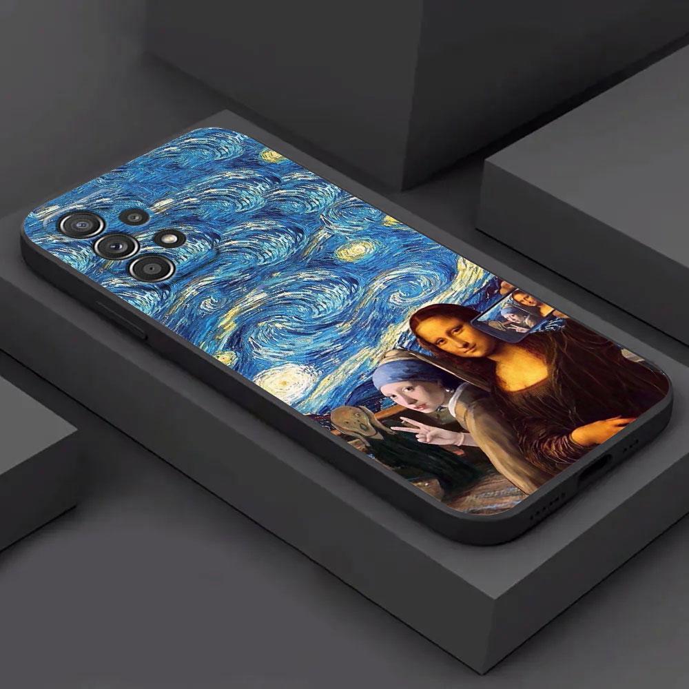 For Samsung Galaxy A56 Case A57 A55 5G A37 A17 A54 A52 A53 A34 A35 A32 A50 A72 A7 Cover Funny Oil Painting Van Gogh Starry Night