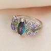Charm Purple Glass Filled Ring Zircon Classic Hollow Glass Filled Engagement Wedding Rings for Women Party Accessories Gift