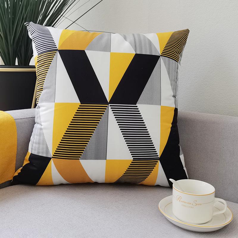New Nordic-style Simple Geometric Pattern Pillowcase for Summer Ins Sofa Headrest Without Pillow Core