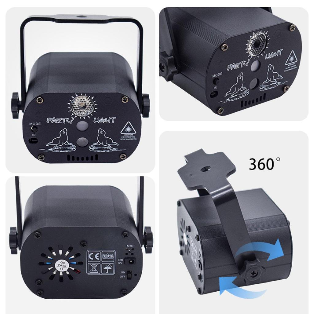 Mini Laser Stage Light Projector: 60 Patterns, Sound & Remote Control for KTV, Bar, Disco