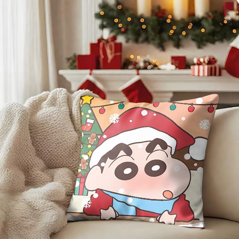 

Crayon Shin-chan Christmas Adventure: Surprise Decoration Christmas Pillow Cover to enhance the sense of home atmosphere 16x16Inch