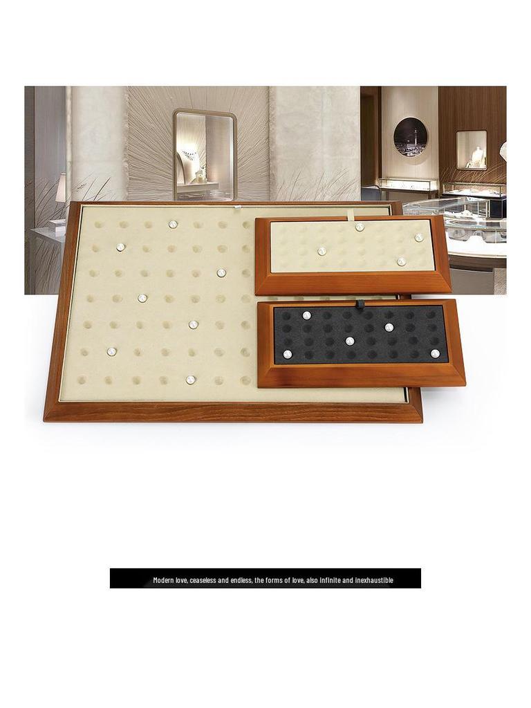 Ya Yu Holz Edelstein Präsentations- und Aufbewahrungstablett für Schmuck und Perlen