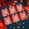 6pcs Blessing 2025 New Year Money Pocket Traditional Good Lucky Money Bags Cartoon Red Packet  Bonus
