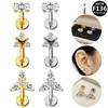 G23 Titanium Alloy Triangle Ear Stud with Internal Thread