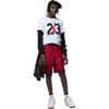 Jordan SS22 Logo Print Stripe Casual Sport Shorts Kids Bottoms Fitness-Red DR8097-687