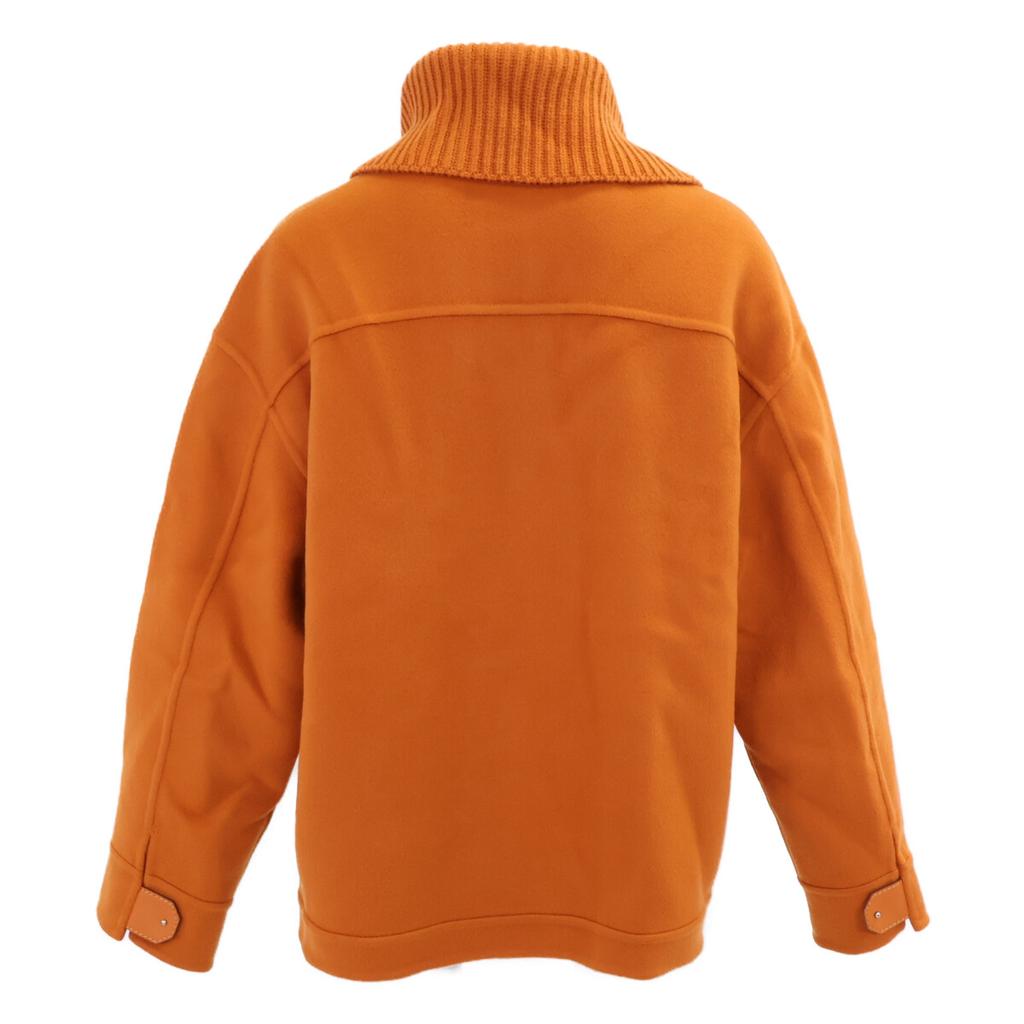 loro piana FAL3655 Elijah Palto / Elijah Palto Bebek Kaşmir Kuzu Derisi Örgü Fermuarlı Bluz Ceket S Turuncu Kullanılmış