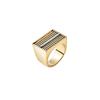PERSONAL/SERVICE SQUARE LINE RING / GOLD