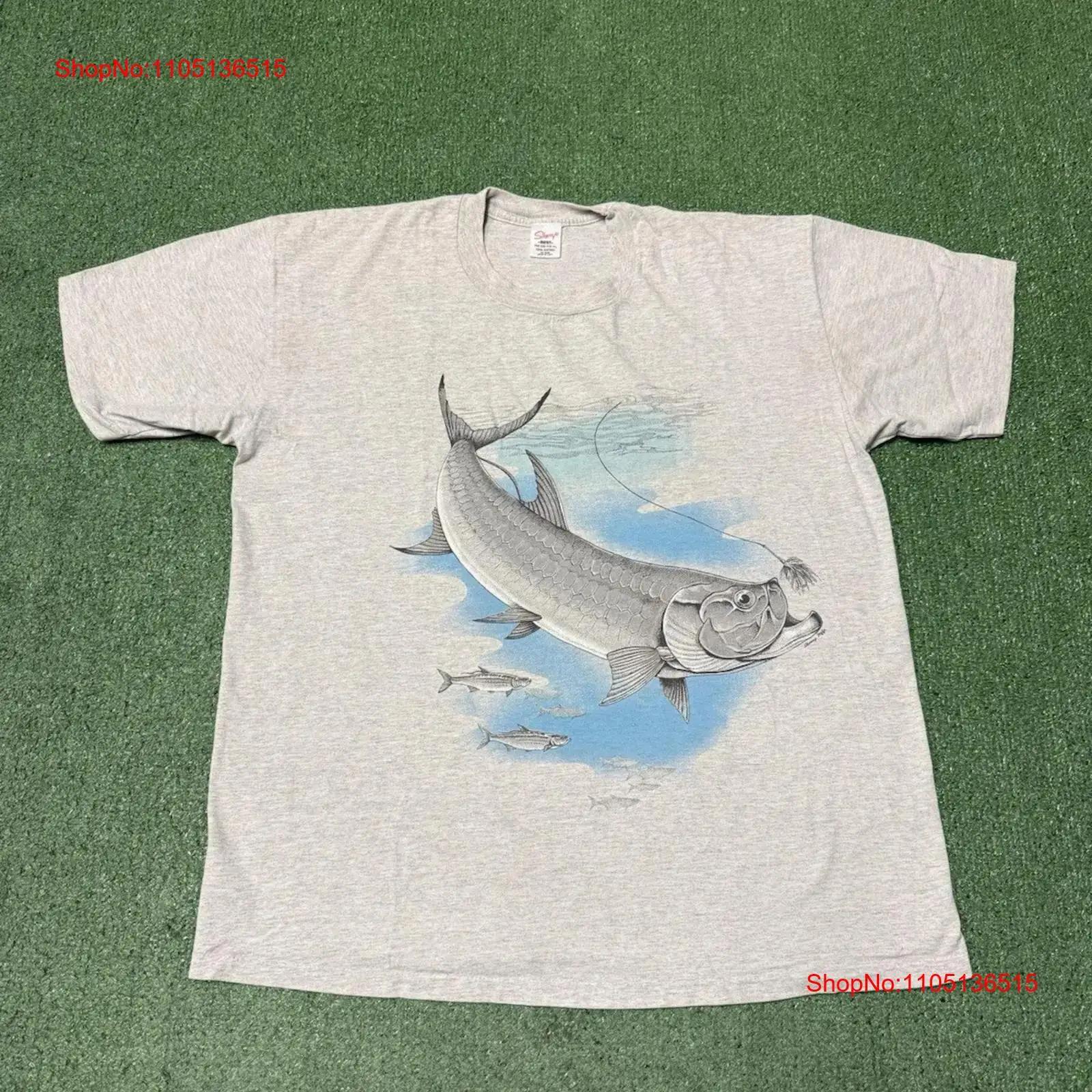 

Vintage 90s Tarpon Fish Nature T Shirt Men s Size X Large Gray Animals VTG MARKED vintage Washed Soft Stretched 5XL різнокольоровий