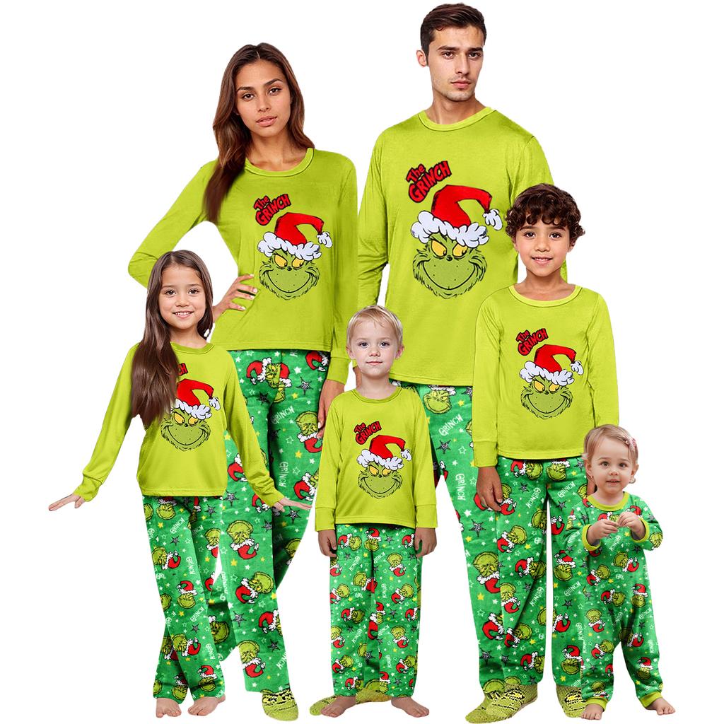 Parent-child Christmas Print Home Suit Long-sleeved Top And Pants