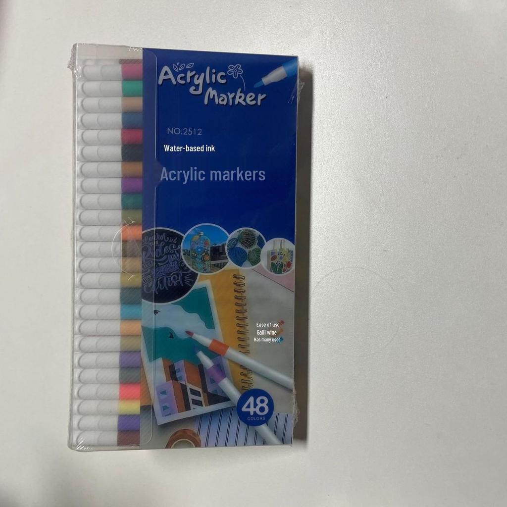 80-Color Acrylic Watercolor Markers Set for Kids - PVC Box with Layerable Graffiti Paintbrushes
