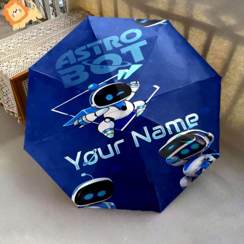 1 PC Automatic Folding Umbrella - ASTRO BOT Custom Name Pattern, Portable & Foldable Design with 8 Ribs, Christmas Birthday Gifts