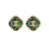 Court Style Niche Abalone Shell Stud Earrings French New Temperament Earrings Retro Geometric Diamond-set Premium Earrings