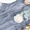 Wedding Party Table Runner Gauze Bohemian Style Pleated Solid Color Stain-Proof Reusable Table Protection Decoration Prom Banquet Table Runner