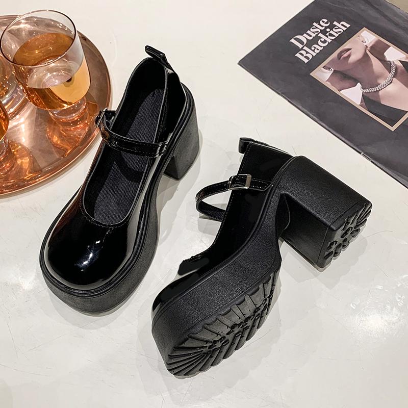 Fashion Women's Mary Janes Shoes 2025 New High Quality Leather Shoes for Women Round Toe Shallow Buckle Strap Women's Shoes Sandalias
