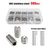 500/1500X M2 M2.5 M3 M4 M5 M6 M8 DIN916 304 Stainless Steel Black Hex Hexagon Socket Allen Cup Point Grub Bolt Set Screw Kit Box