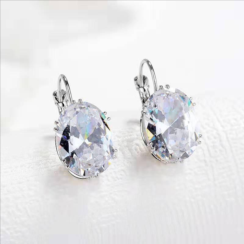 Water Drop Earrings Women Crystal Multicolor Temperament Shiny Zircon Earrings Fashion Attend Banquet High Quality