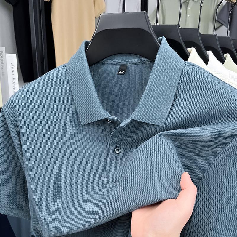 Men's Summer 2025 Pure Cotton Short Sleeve Lapel T-shirt