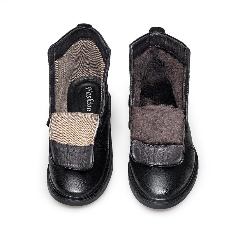 

Круглый носок коровья кожа деловой повседневный работа универсальный шнуровка спереди рабочие ботинки дышащие средней высоты вельвет большой размер 48