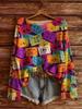 Women's Colorful Cartoon Pattern Sweater Halloween and Christmas Atmosphere Daily Wear