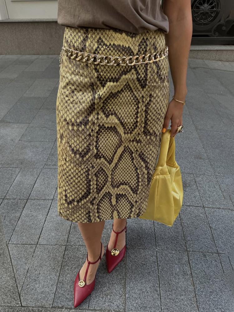 Snake Printed Straight Skirt For women High Waist Loose Long Skirt Ins Hot Streetwear Female Skirt Summer New 2026