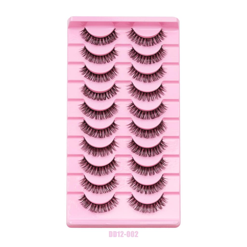 Five-Pair Set of Thick, Curly, 3D Fox-Eye Cat-Eye False Eyelashes