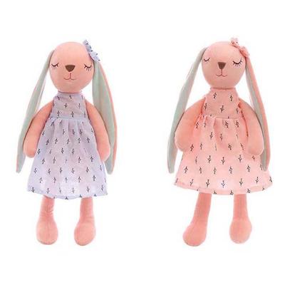 Saia Floral Brinquedo Apaziguador Almofada de Sofá Pelúcia Macia Boneca de Pelúcia Coelho Boneco de Pelúcia Coelho Boneca Coelho de Orelhas Longas