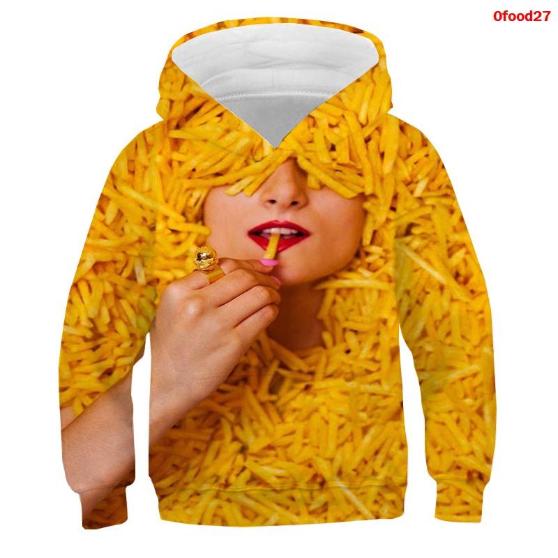 3D Print Funny Food Tops Candy Macaron Girls Boys Hoodies Kids Hooded Sweatshirts Teens Clothes 2021 Children Nutella Pullovers