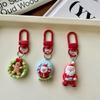 1/5Pcs Cartoon Elk Santa Claus Pendant Keychain Cute Resin Ornament for Student Backpack Christmas Party Small Gift Idea