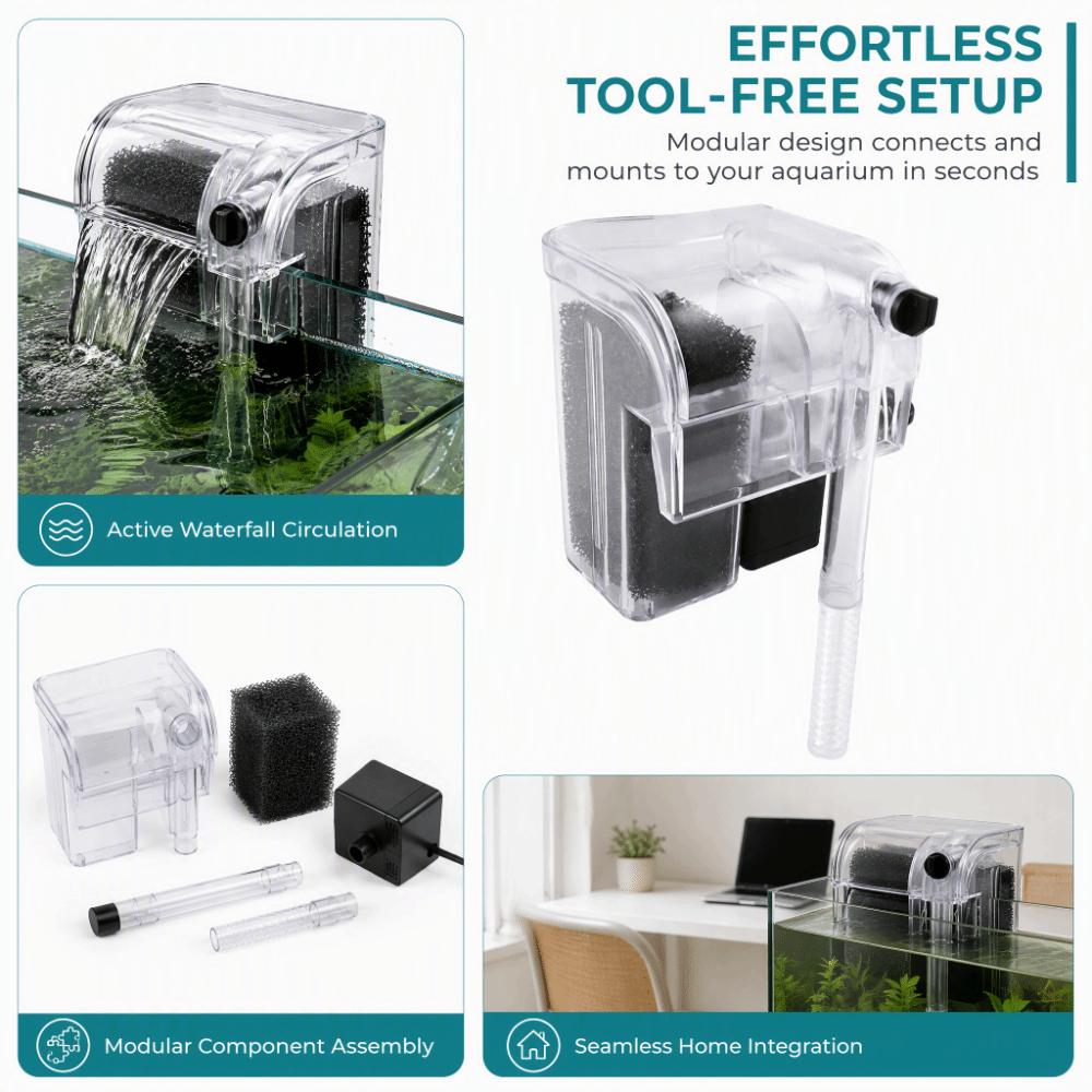 Hanging Design Aquarium Filter Adjustable Flow Fish Tank Water Filter External Filter  Fish Tank