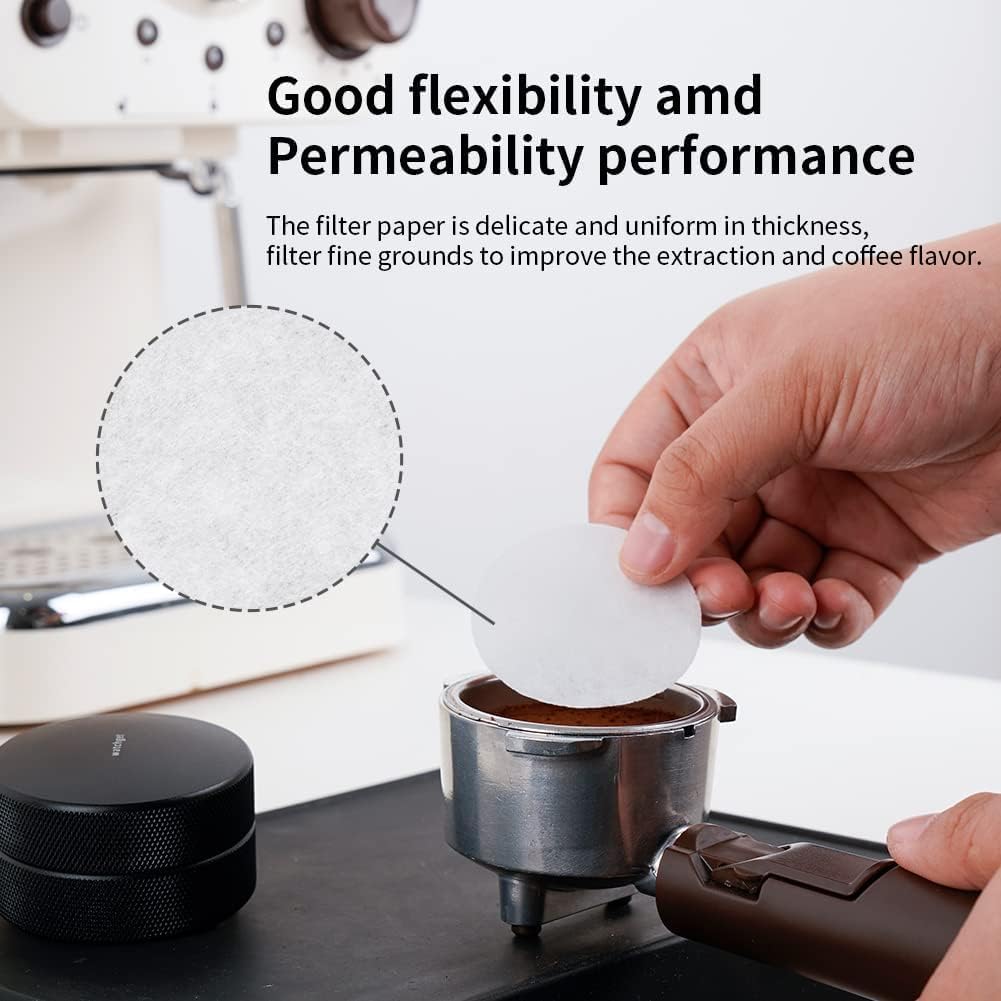 Watchget 51mm Round Paper Espresso Filters 500-Pack Disposable Coffee Puck Screen Replacement for Machines and Moka Pots